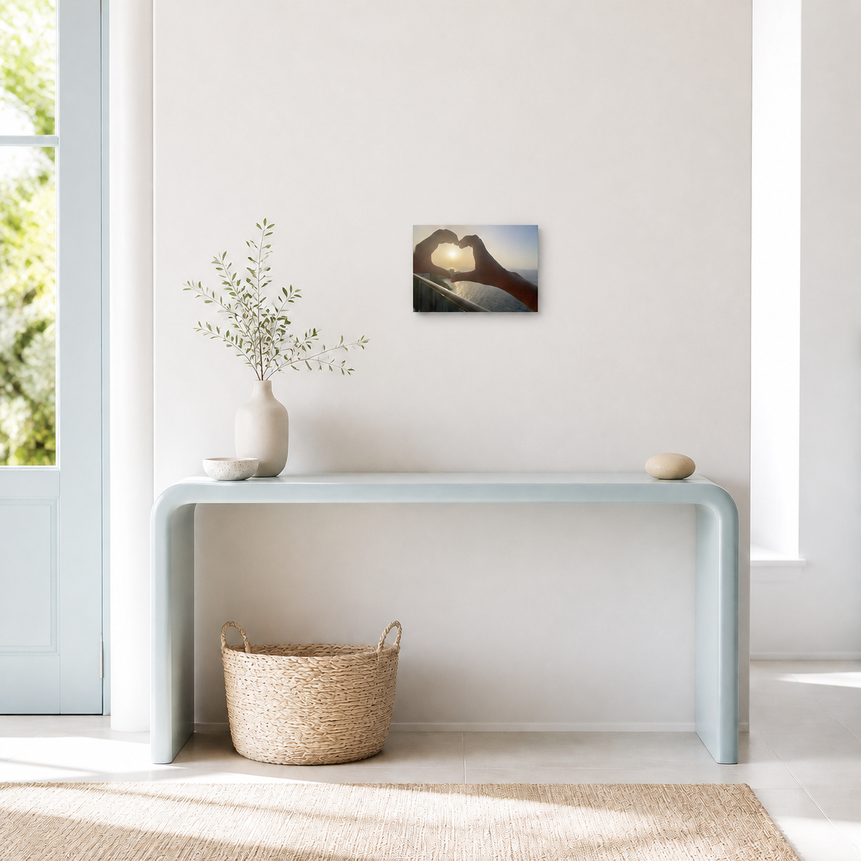 Golden Horizon wanddecoratie 30×20 cm in een lichte entree, schaalindicatie