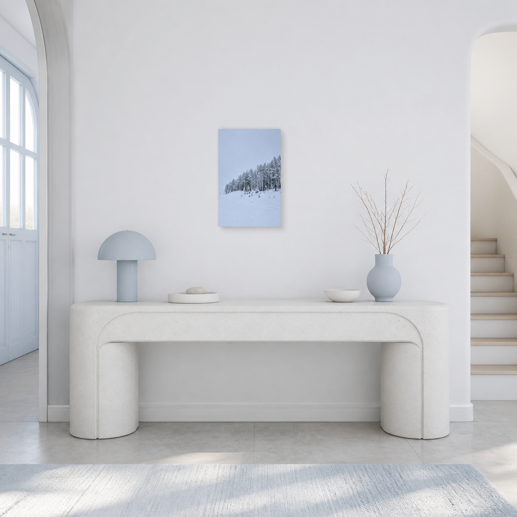 Winter Whisper wanddecoratie 20×30 cm in een lichte entree, schaalindicatie